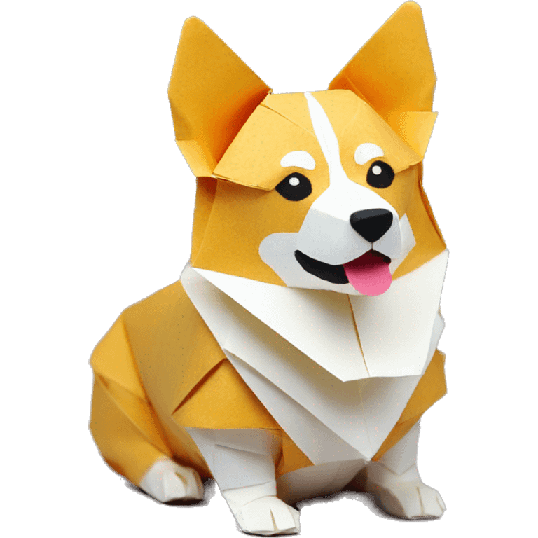 corgi en origami emoji