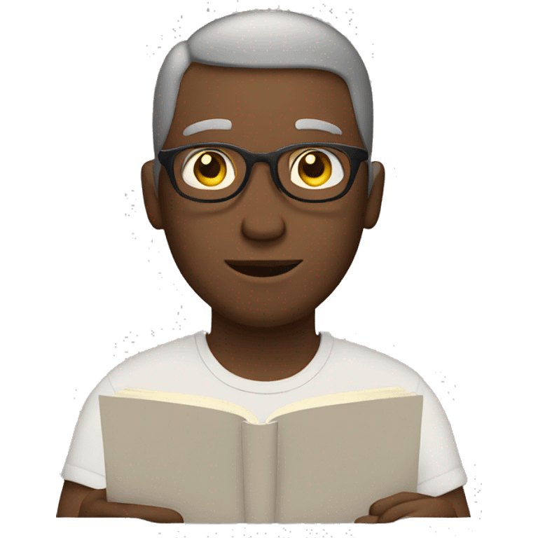 Man with reading  emoji