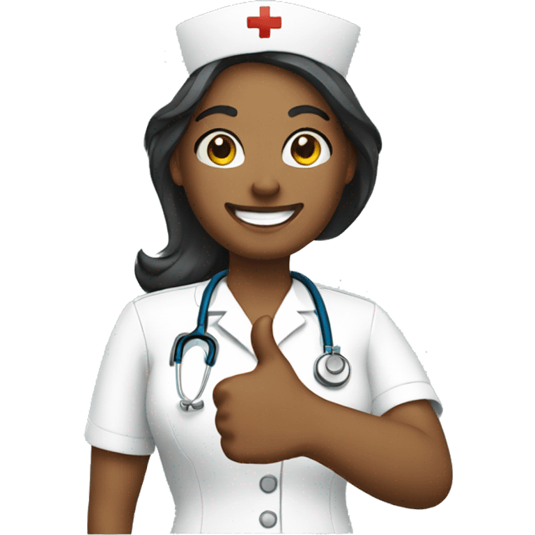 Nurse giving thumbs up emoji