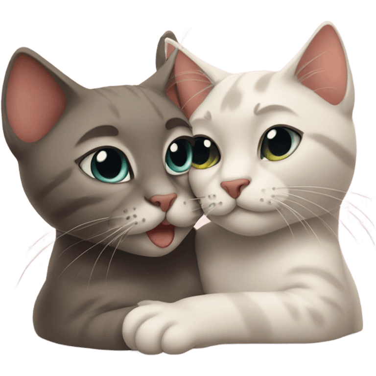 two cats in love emoji