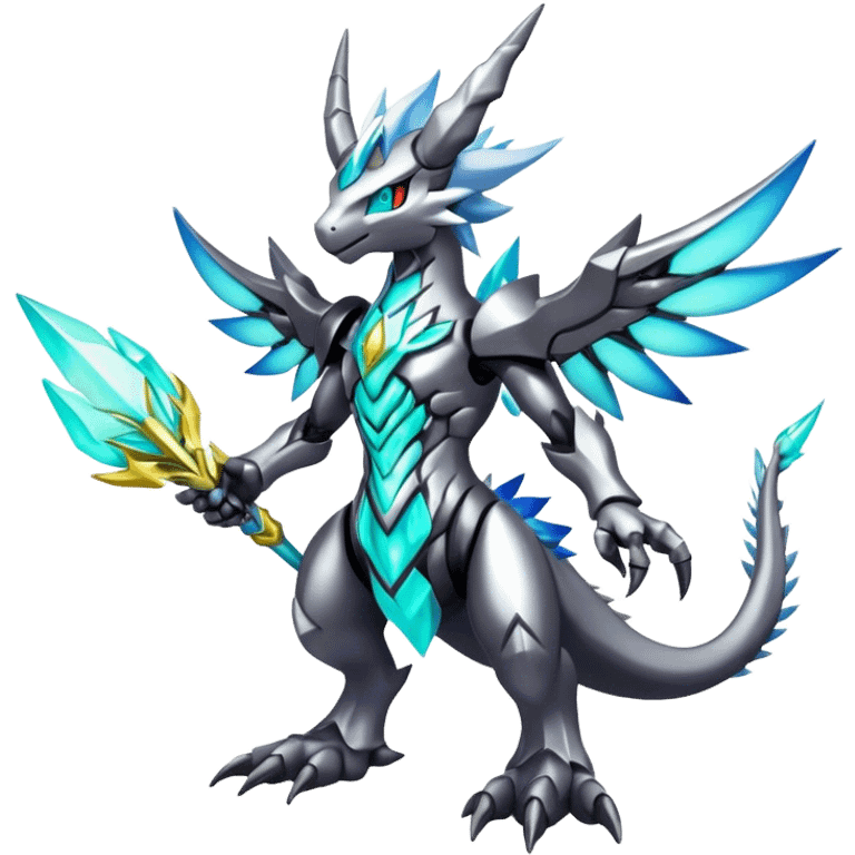 cool edgy badass shiny colorful ethereal legendary godly Archeus-Kyurem-Digimon-Fakemon-animal-hybrid full body emoji