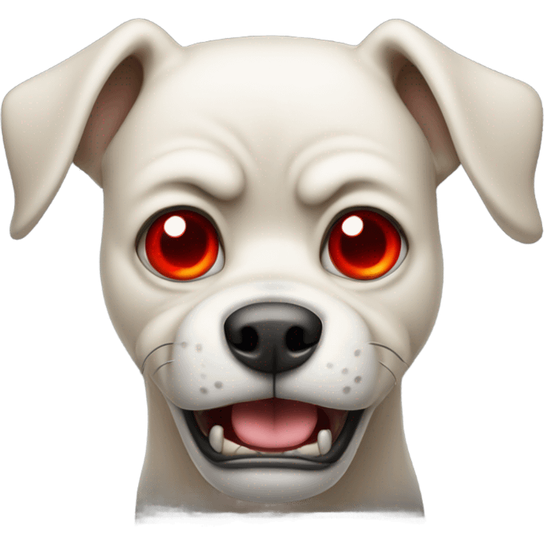 Dog angry with red eyes face emoji