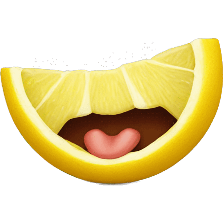 Mouth with lemon in mouth emoji