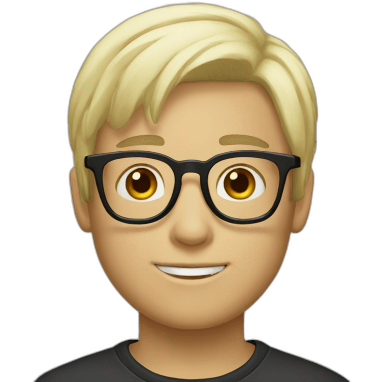 white blond hair with glasses boy emoji