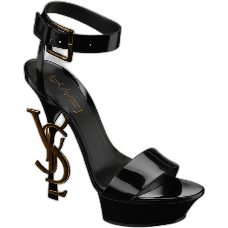 Ysl TRIBUTE heel SANDAL black PATENT LEATHER emoji