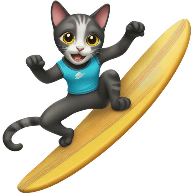 cat doing hang ten emoji