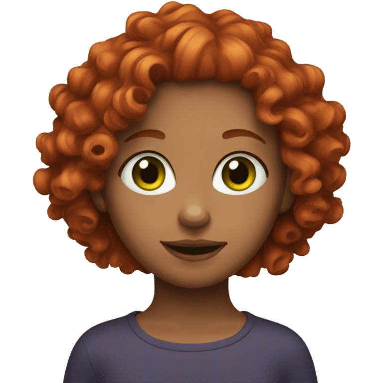 Green eye red curly hair girl emoji