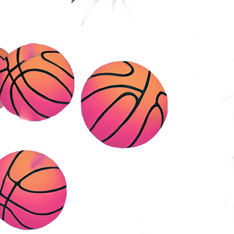 Pink and blue flaming basketball  emoji