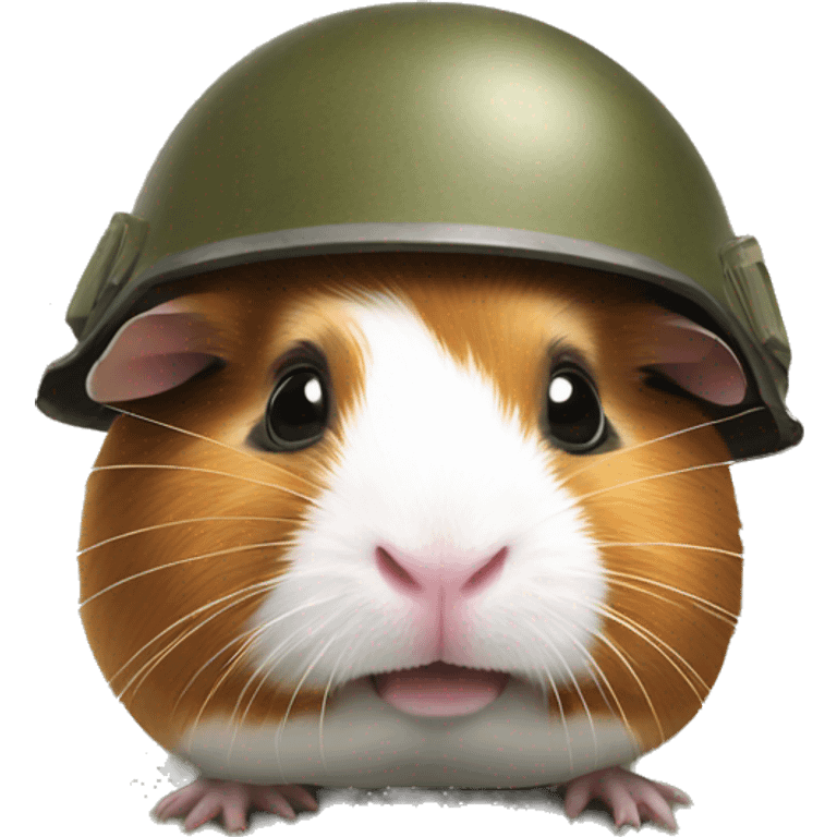 traumatised guinea pig with soldier helmet emoji