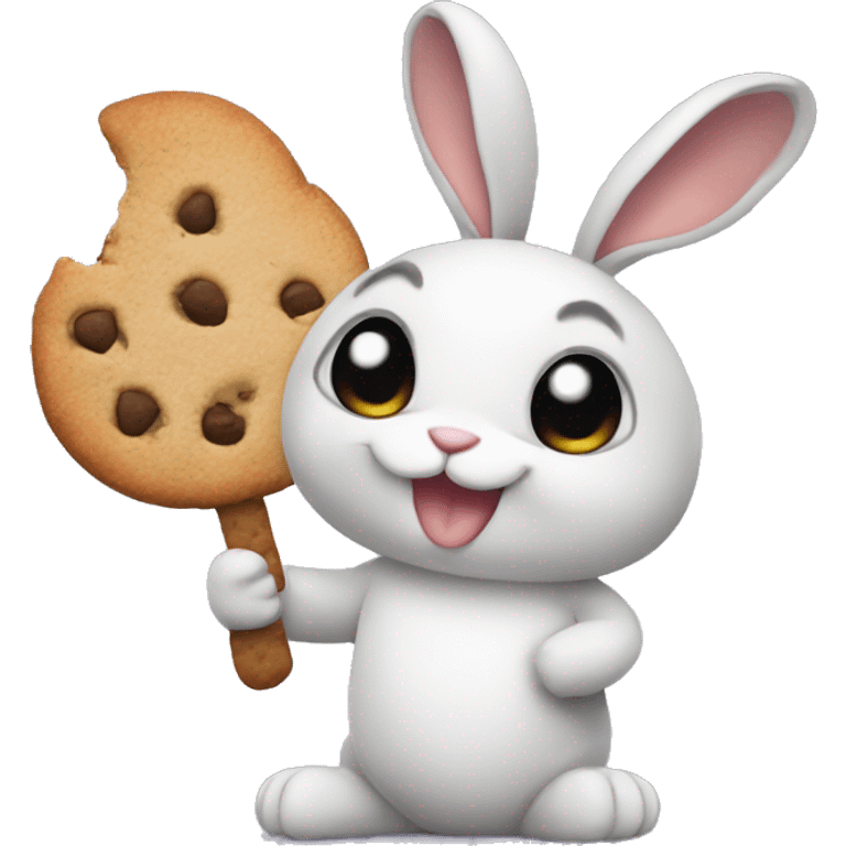 rabbit holds cookie emoji