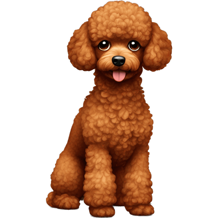 red toy poodle standing up emoji