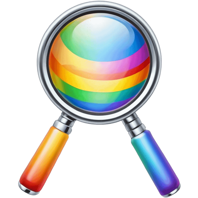 rainbow colored magnifier completely emoji