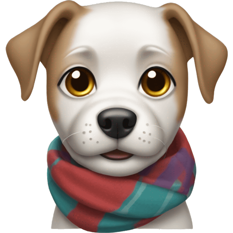 Dog wearing a scarf emoji