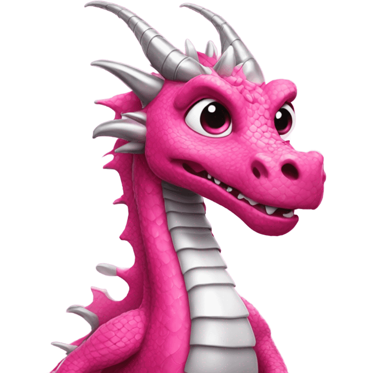 Pink dragon with silver fingernails emoji