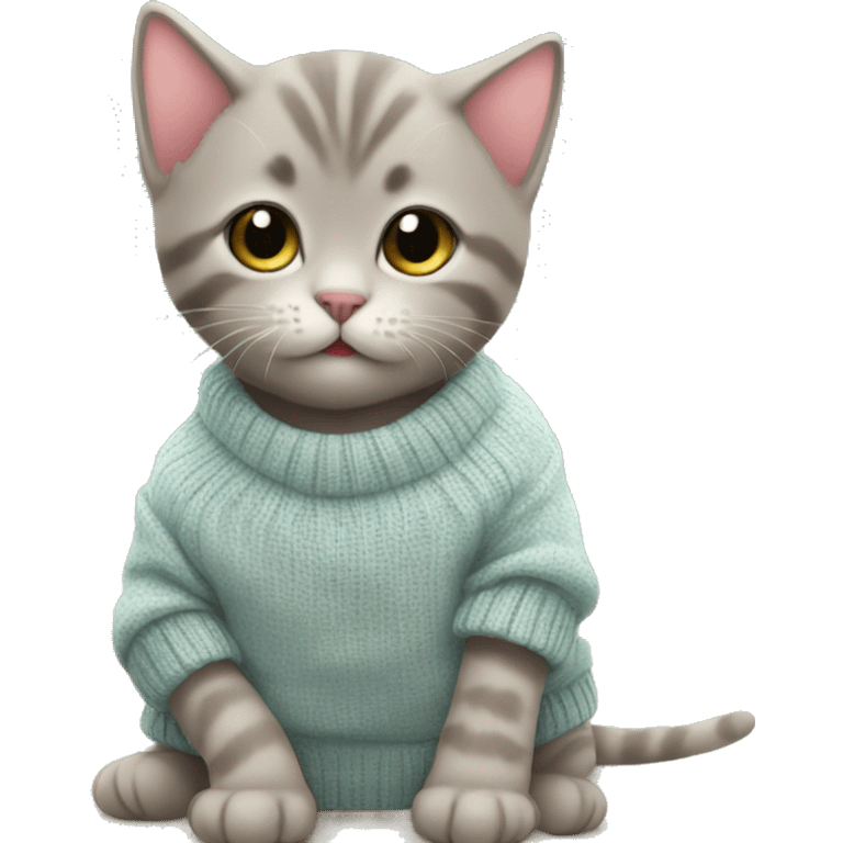 Kitten wearing a cute sweater emoji