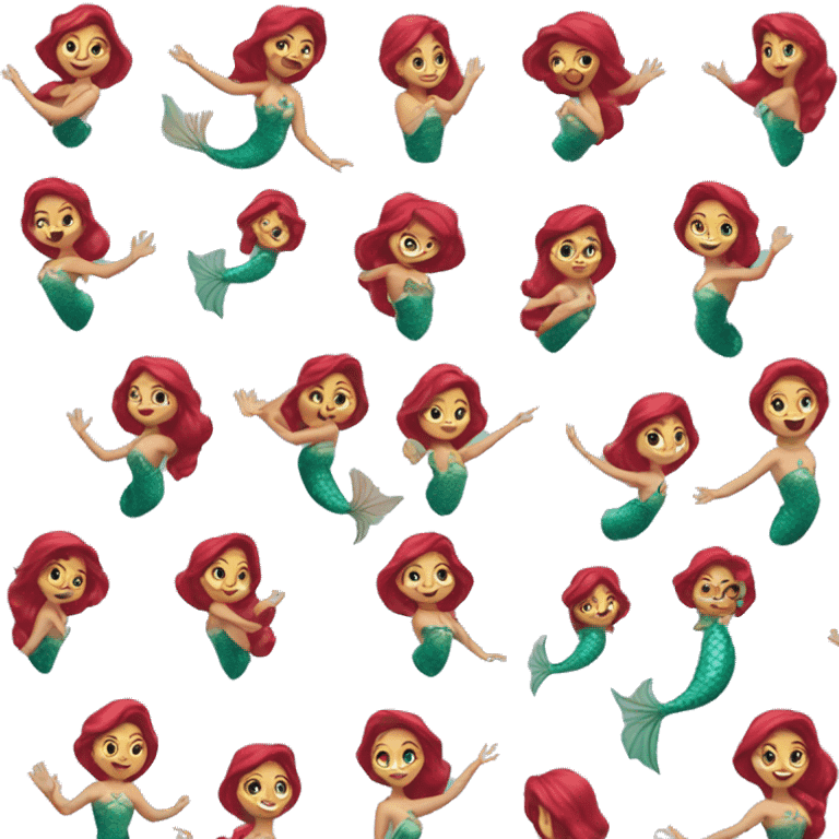 ariel mermaid waving emoji