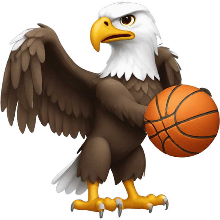 Eagle with hands playing basketball emoji