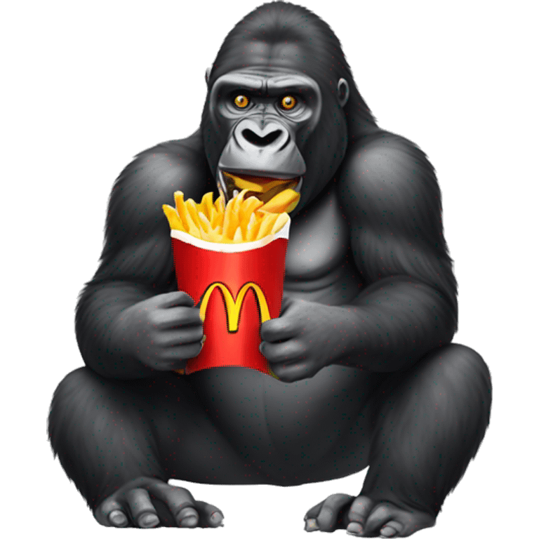 Gorilla eating mcdonalds emoji