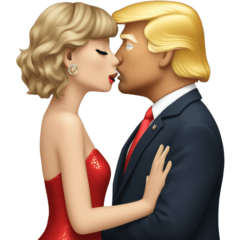 Trump and Taylor Swift kissing emoji