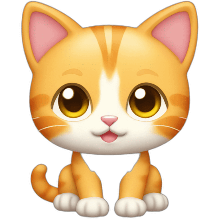 small light-orange cat kawaii style full body emoji