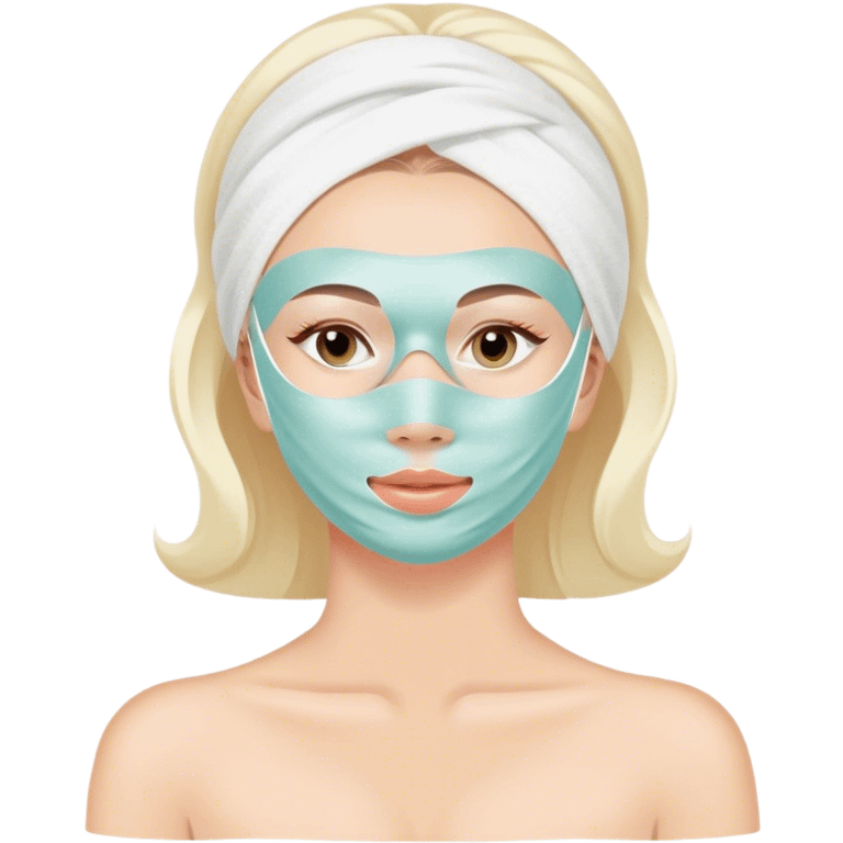 Lady with pastel face mask spa beauty  emoji