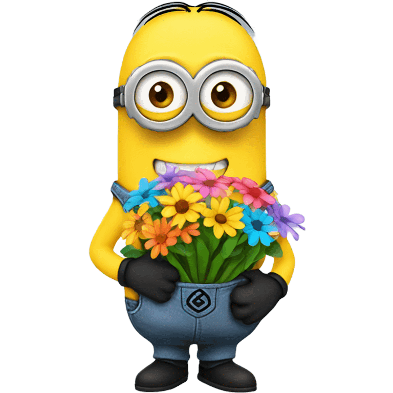 Minion giving flowers  emoji