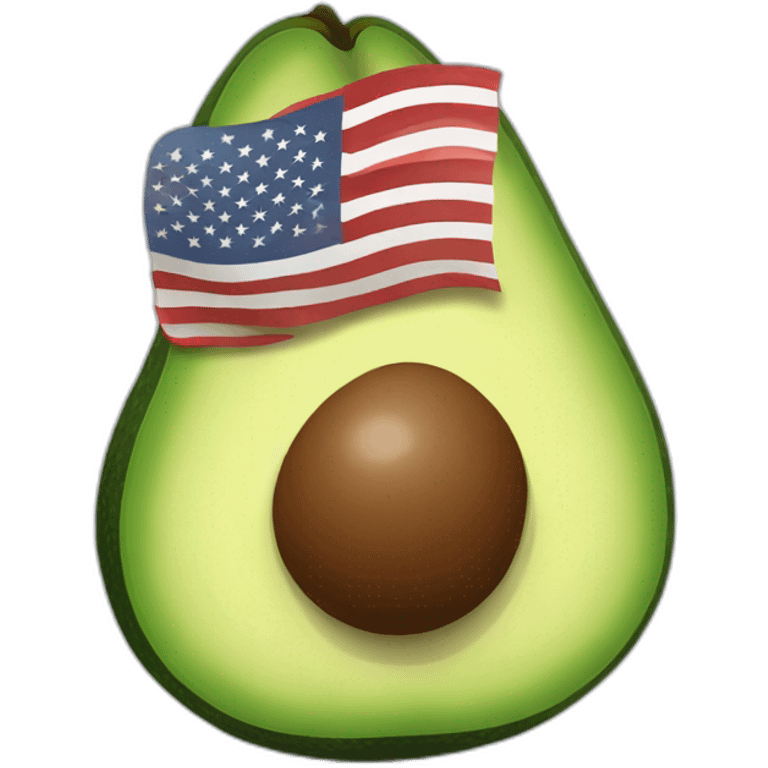 avocado with an american flag instead of seed emoji