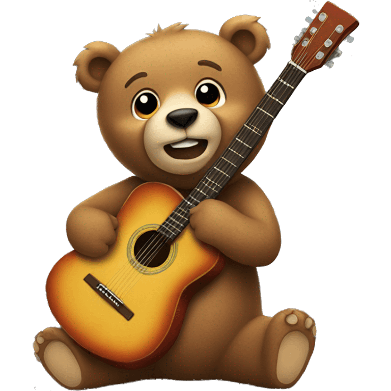 bear holding guitar emoji