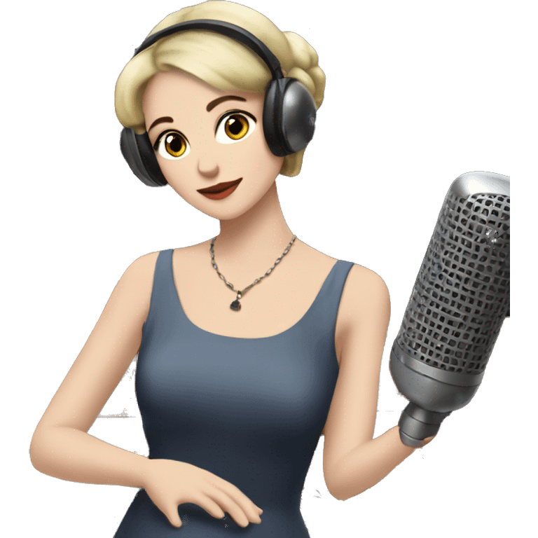 aesthetic downtonw loft girl listen music in the moonligth emoji