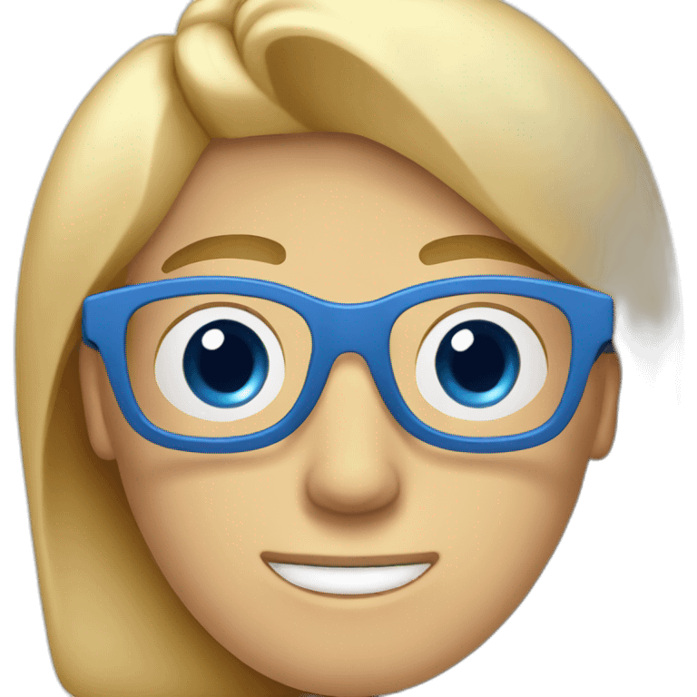 Blond man glasses blue eyes eating big hazelnut emoji