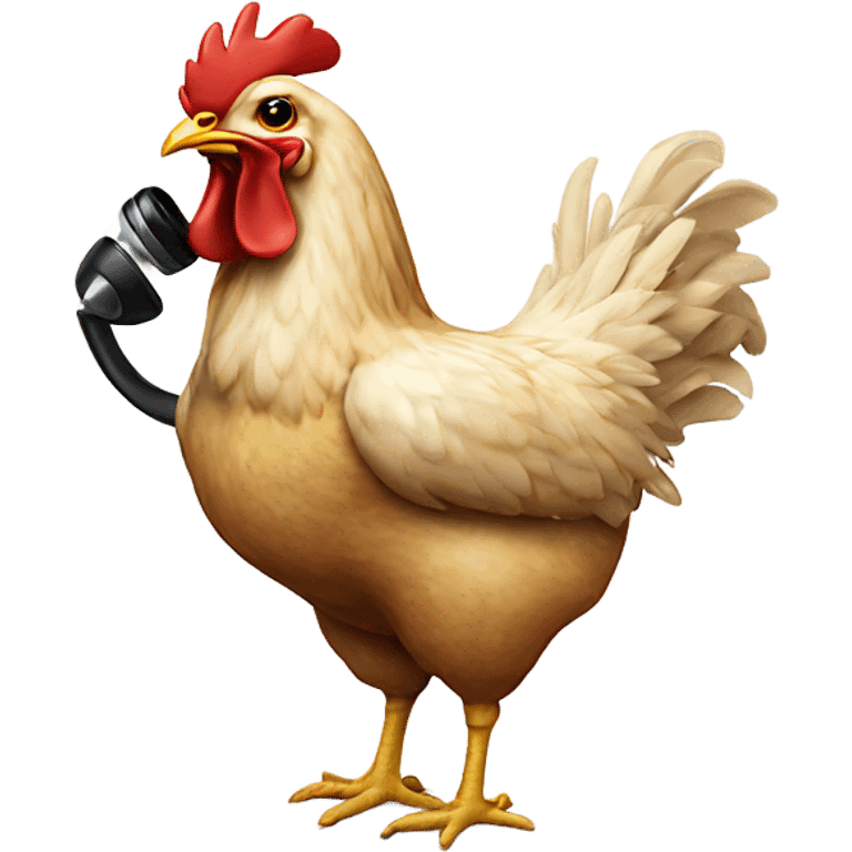 Chicken answering phone emoji