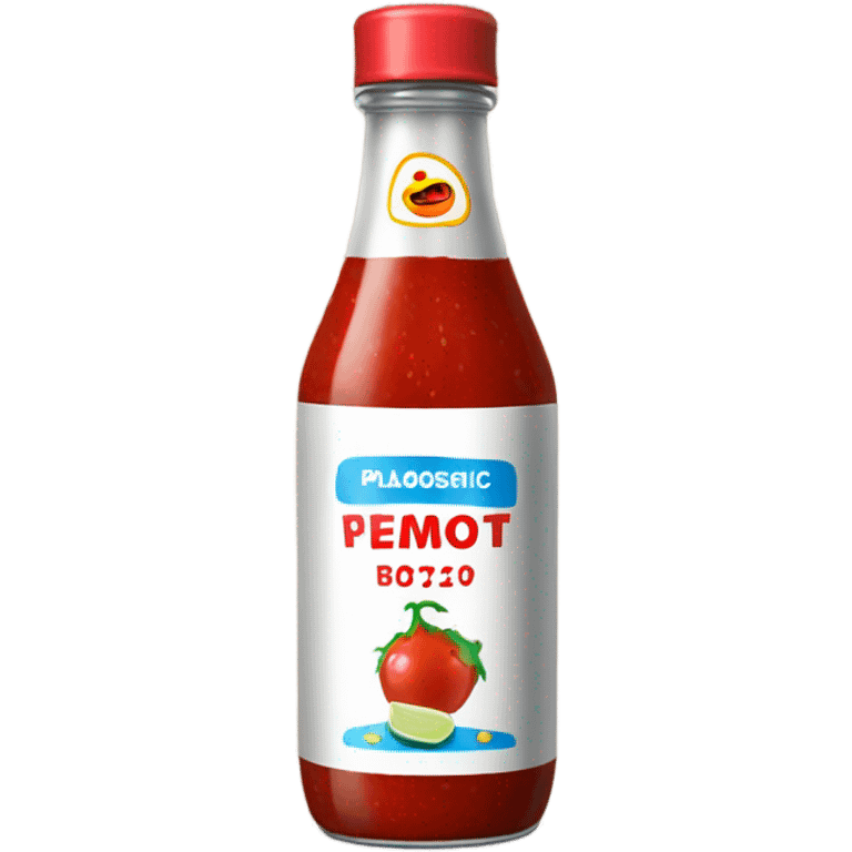 botella de plastico con salsas roja emoji