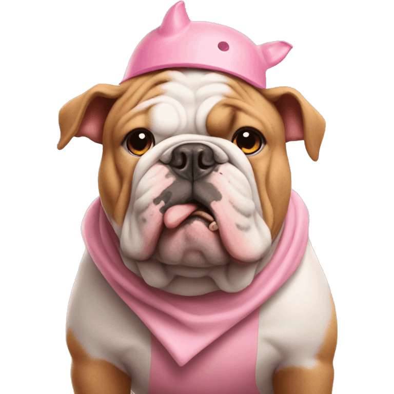 bulldog wearing pig costume emoji