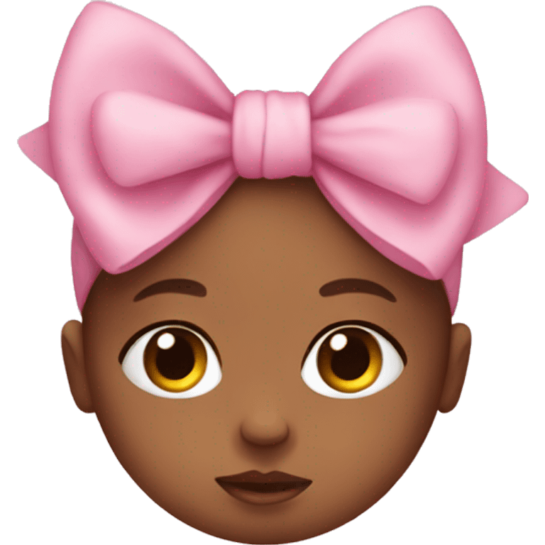 Newborn with pink bow emoji