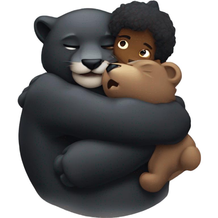 Panther hugging a bear  emoji