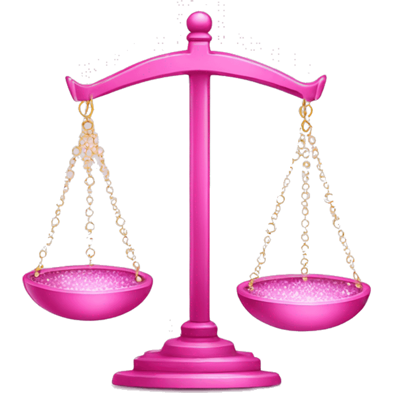 Pink balance scale with sparkles emoji