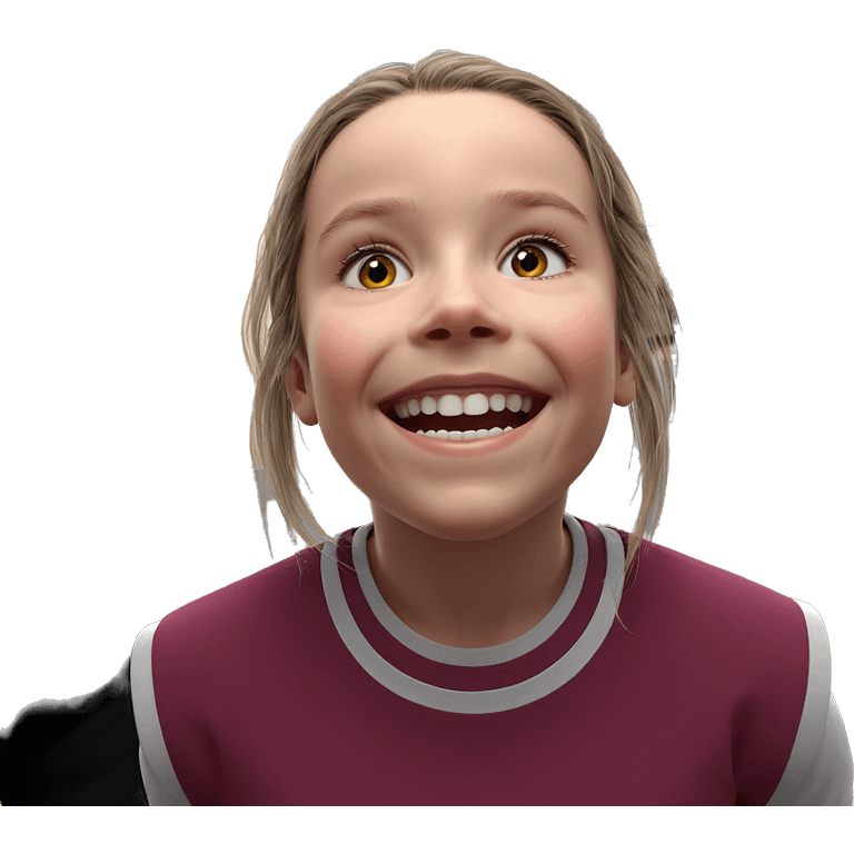 smiling girl in horror scene emoji