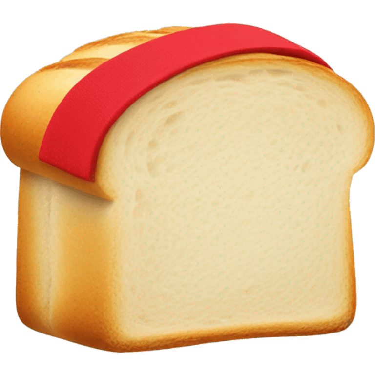 slice of white bread wearing a straight red sweatband emoji