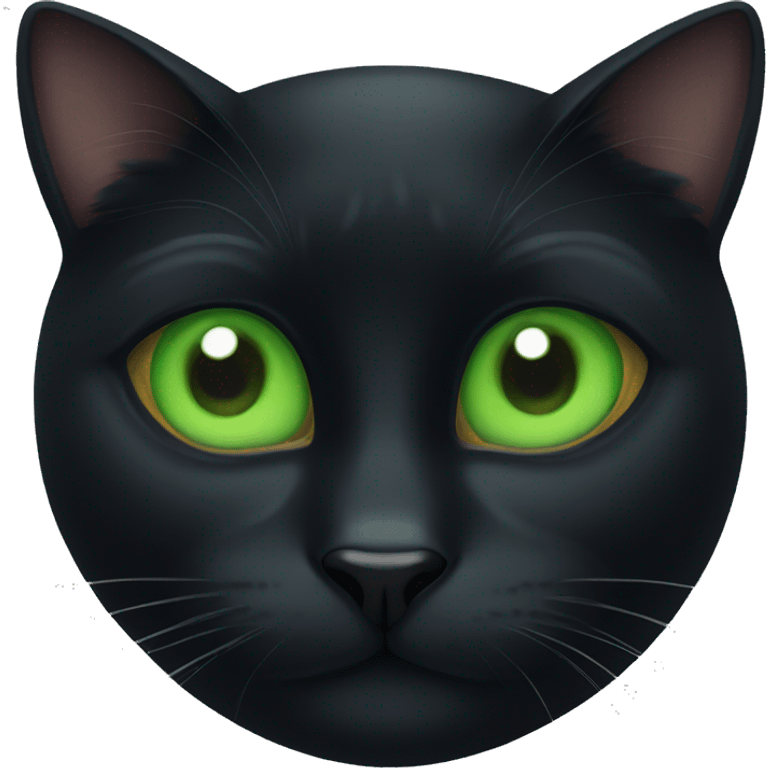 Black cat with one green eye emoji