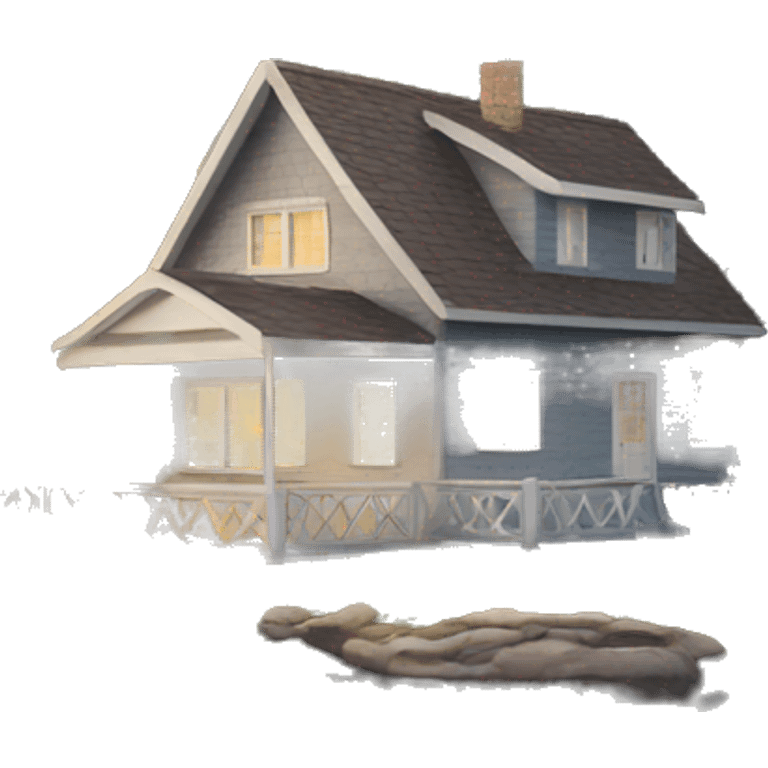 House next to a lake emoji