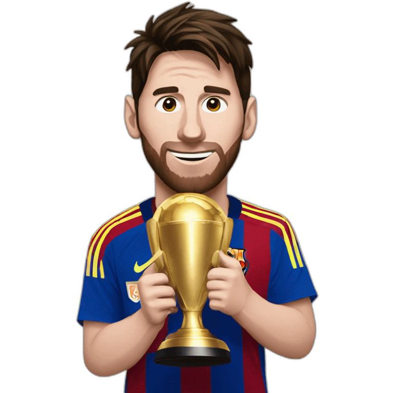 Messi con la copa del mundo emoji