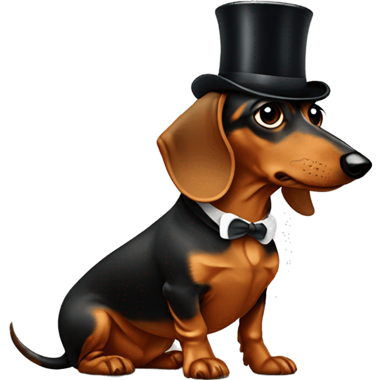 Dachshund wearing a monocle  emoji