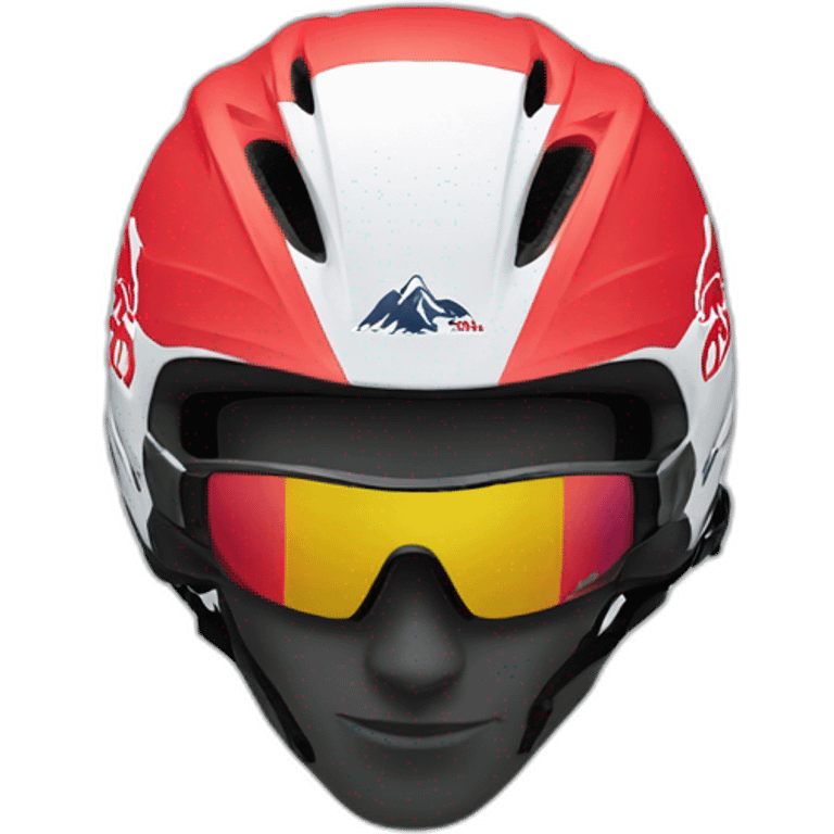 mountain biker red bull helmet head emoji