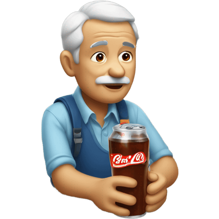 A grandfather drinking a soda. emoji