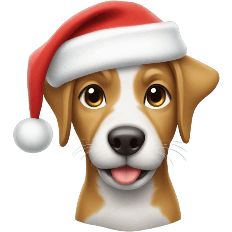 Dog in santa hat emoji