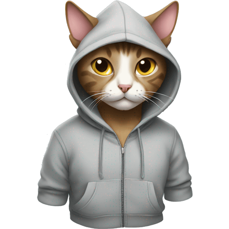 cat wearing a hoodie emoji