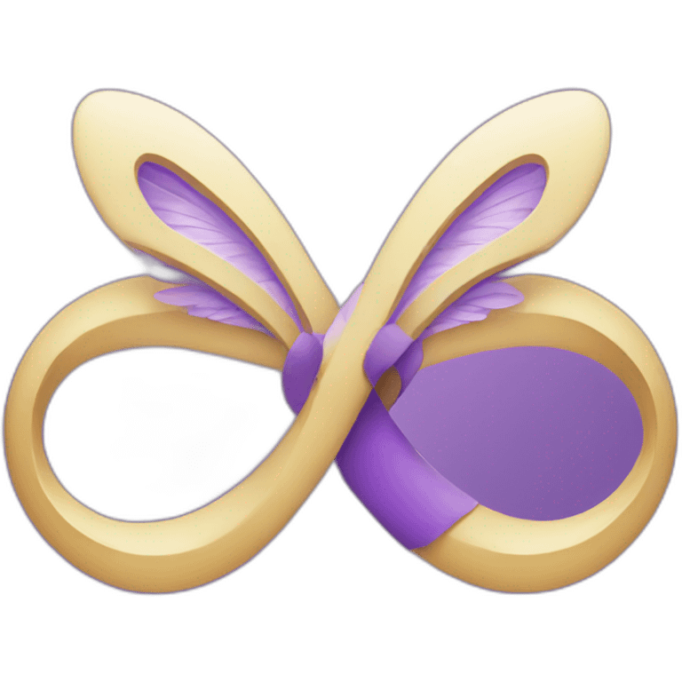 Purple infinity sign with wings emoji