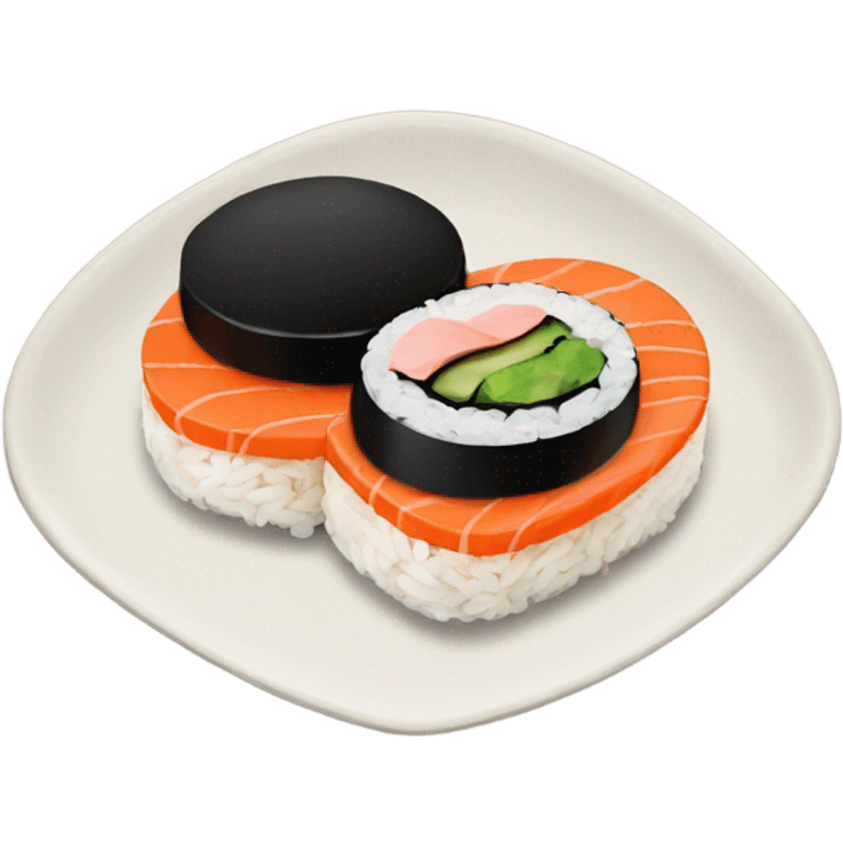 Heart shaped sushi emoji