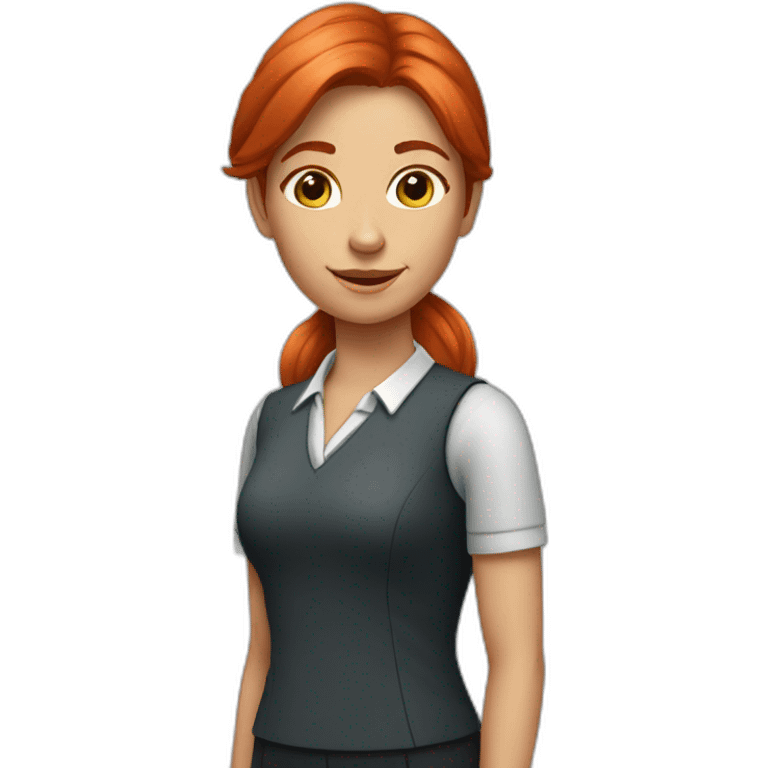 Red hair teacher young girl emoji