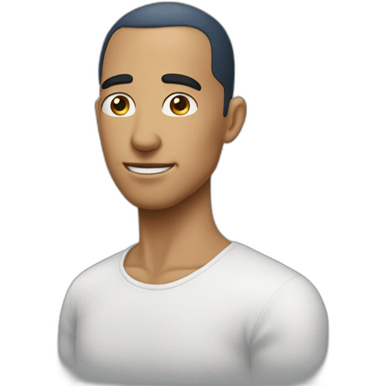 Homme sans cheveux  et yeux bleus emoji